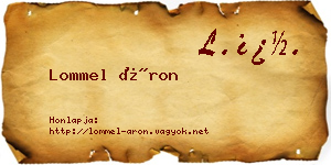 Lommel Áron névjegykártya